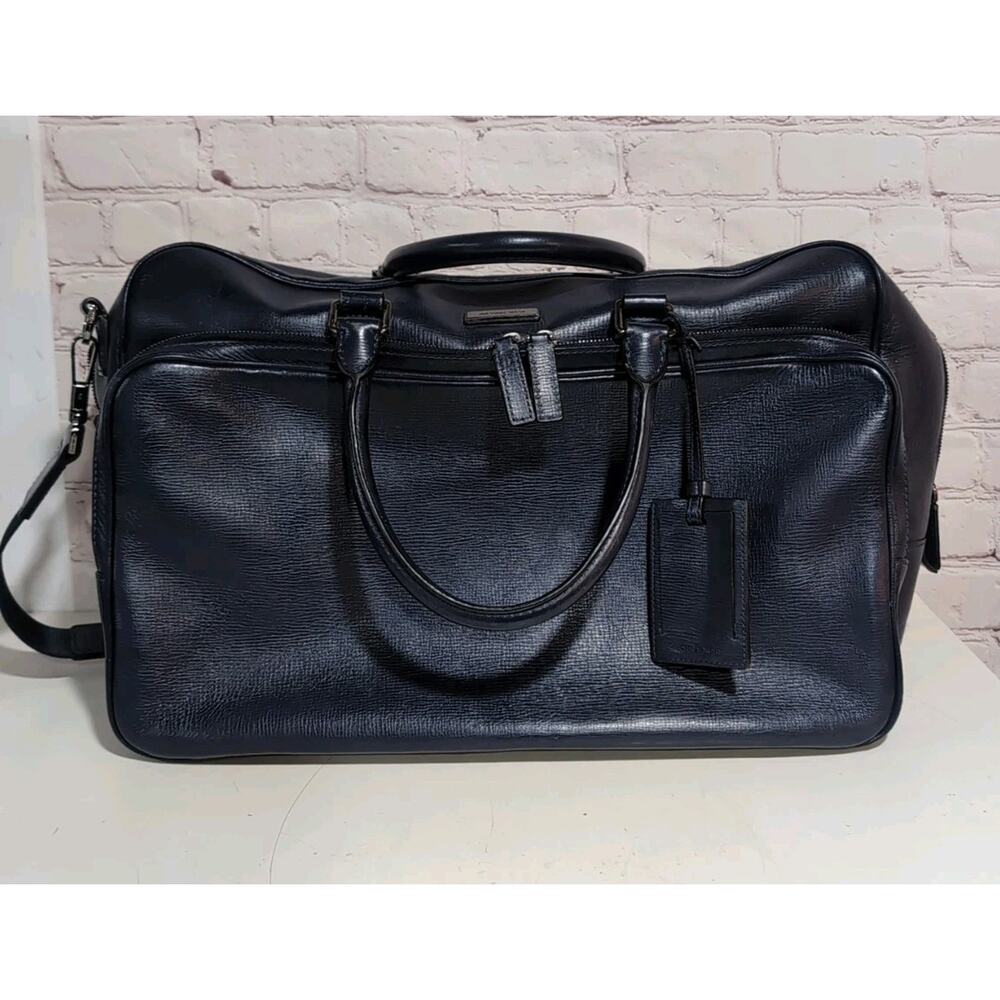 Michael Kors Cooper Pebbled Leather Blue Carry On Shoulder Bag Crossbody